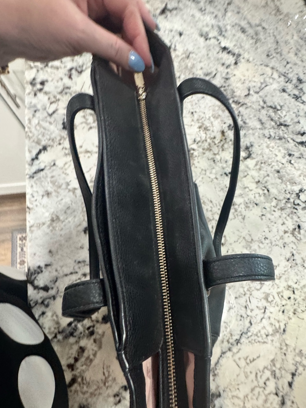 Kate Spade Classic Black Tote Bag with Gold Accent - Picture 7 of 13